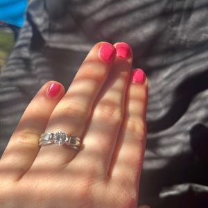 10k solid white gold band